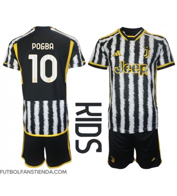 Juventus Paul Pogba #10 Primera Equipación Niños 2023-24 Manga Corta (+ Pantalones cortos)